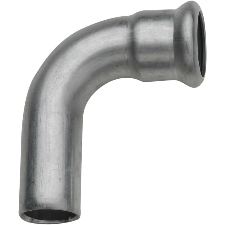 28 mm TURBO Inox bøying 90G. erme/nippel