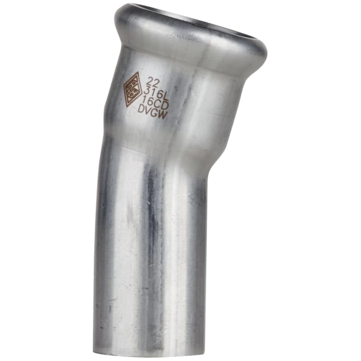 10 stk 18 mm TURBO Inox bøjning 15G. muffe/nippel