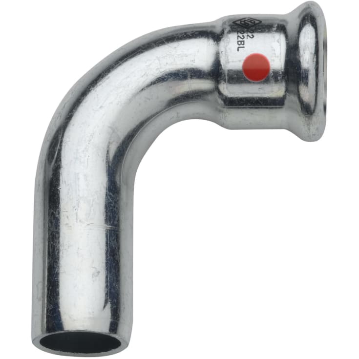 15 mm TURBO Stålböj 90° muff/slätända