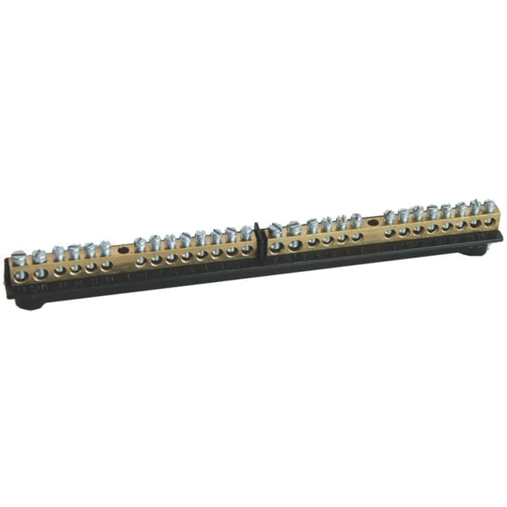 Jord/Nul skinne for gruppetavle 2 x (2 x 16 mm² + 12 x 10 mm²)