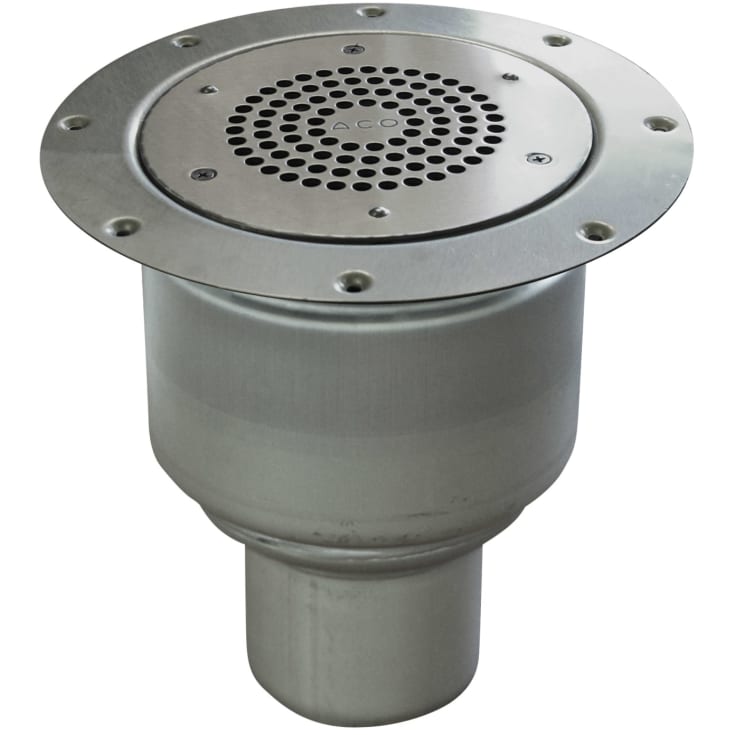 Aco afløbsskål, til vinylgulv, Ø75 mm, rustfrit stål
