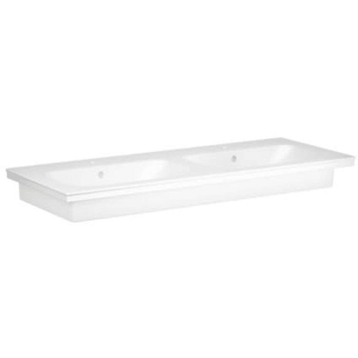 Artic dobbelt møbelhåndvask, 122x48 cm hvid til 60 cm vaskeskabe