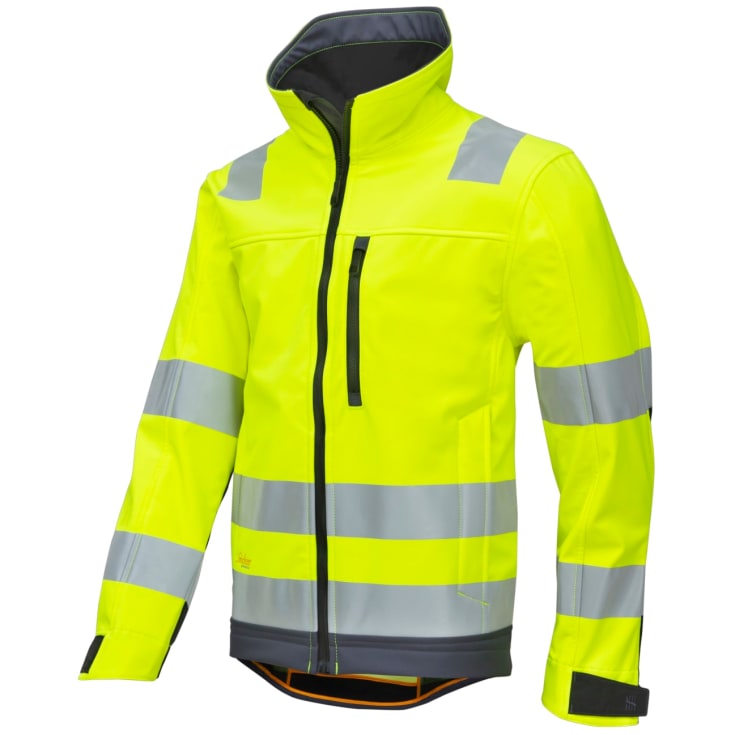 Snickers High-Vis softshelljakke 1230, gul/koksgrå, kl. 3, L