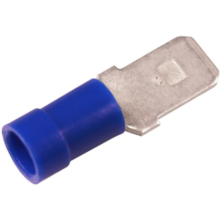 100 stk Isolerede Spadestik blå 1,5-2,5 mm² 6,3x0,8 mm A2507H