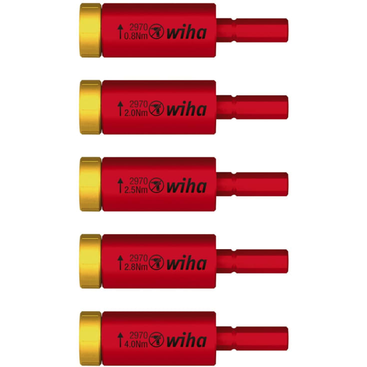 Wiha 1000 V easytorque momentsæt 0,8 + 2,0 + 2,5 + 2,8 + 4,0 Nm