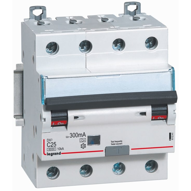 Kombibrytare DX3 Automatsäkring/HPFI C 20A 30mA 4P 6/10kA typ A