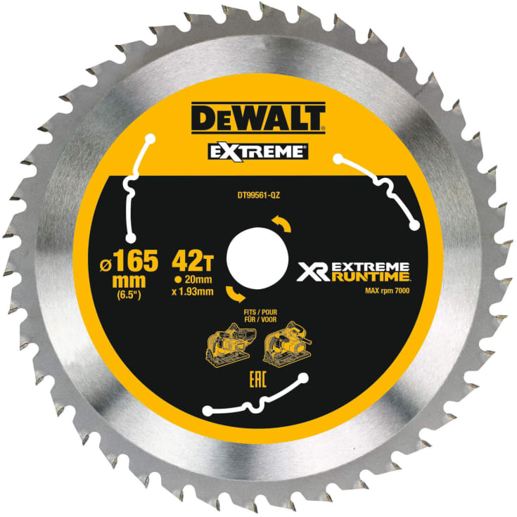 DEWALT rundsavklinger til akkusave, Ø165/20 mm, 42 td.