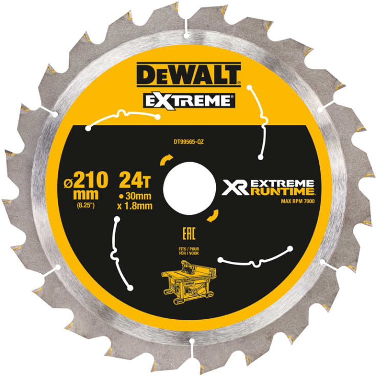 Dewalt Extreme rundsavklinge til akkusave, Ø210/30 mm, 24 td.