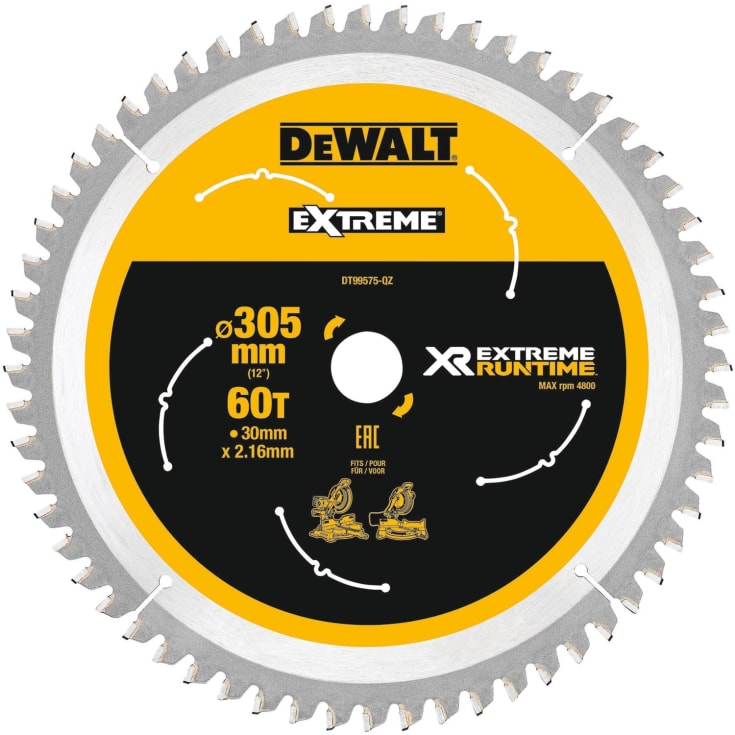DEWALT rundsavklinger til akkusave, Ø305/30 mm, 60 td.