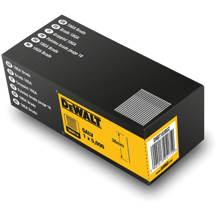 DeWalt 18Ga dyckert, galvaniserad, 1,25 x 38 mm, 5000 stk.
