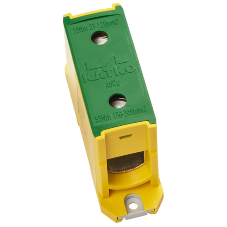 Katko Klemme AL/CU KL1x240PE, 1x35-240 mm², 315/425A, gul/grøn
