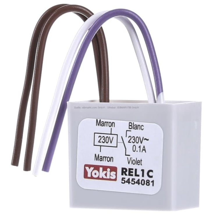 Relæ REL1C  230V, 230V/0,1A, 1 slutte kontakt