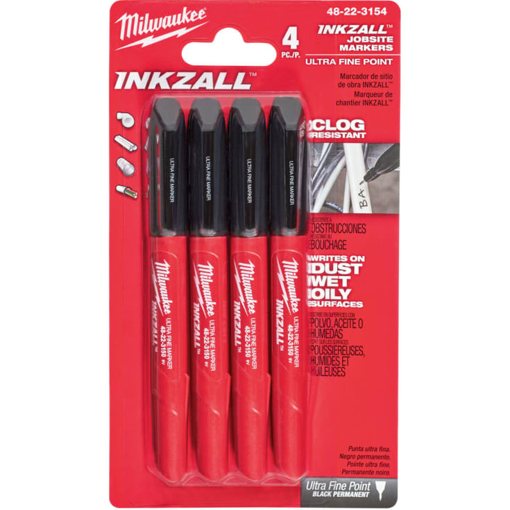 Milwaukee Inkzall tuscher, ultratynd, sort, 4 stk