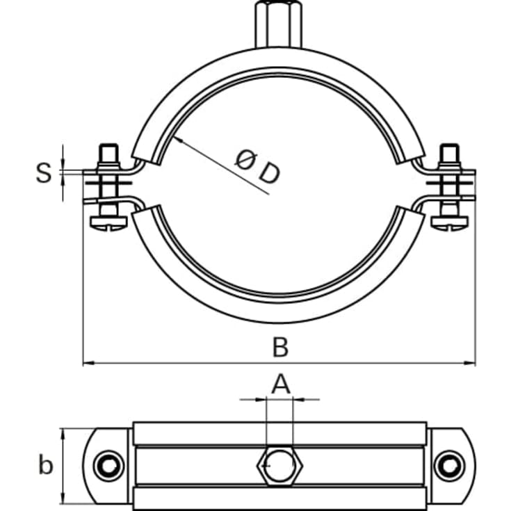 Samontec FRS 72-80 mm M8/M10 rørklemme
