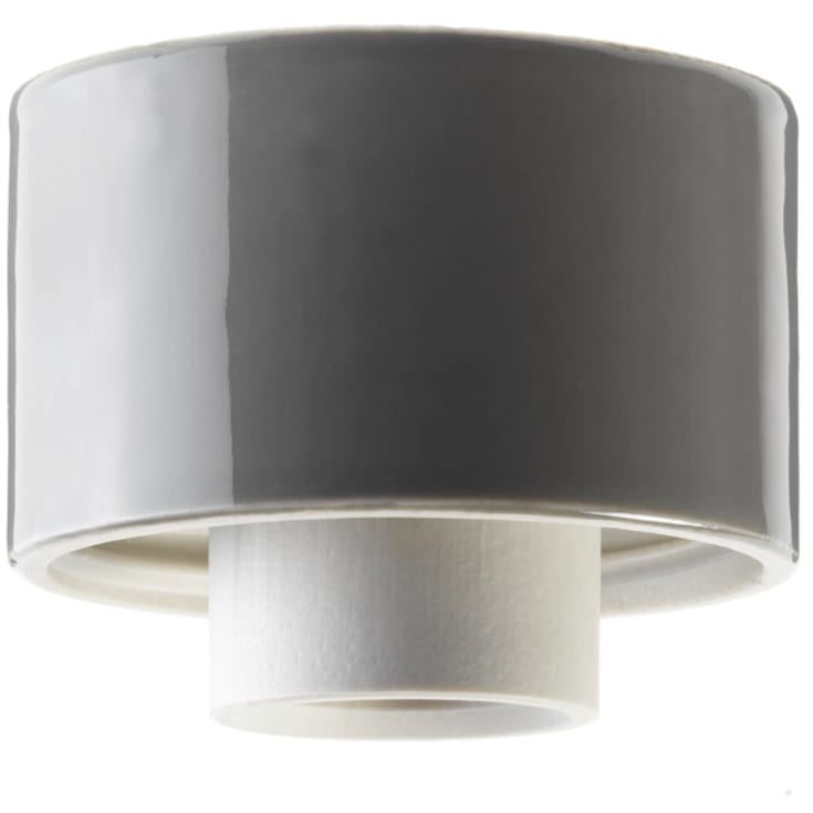 Loftlampe lige, E27, gevind 84,5 mm, grå, IP54