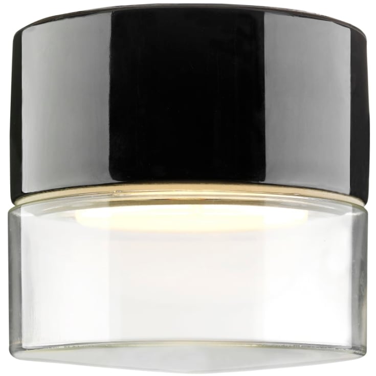 Loft- og væglampe Giza GX53, sort/klar, IP44