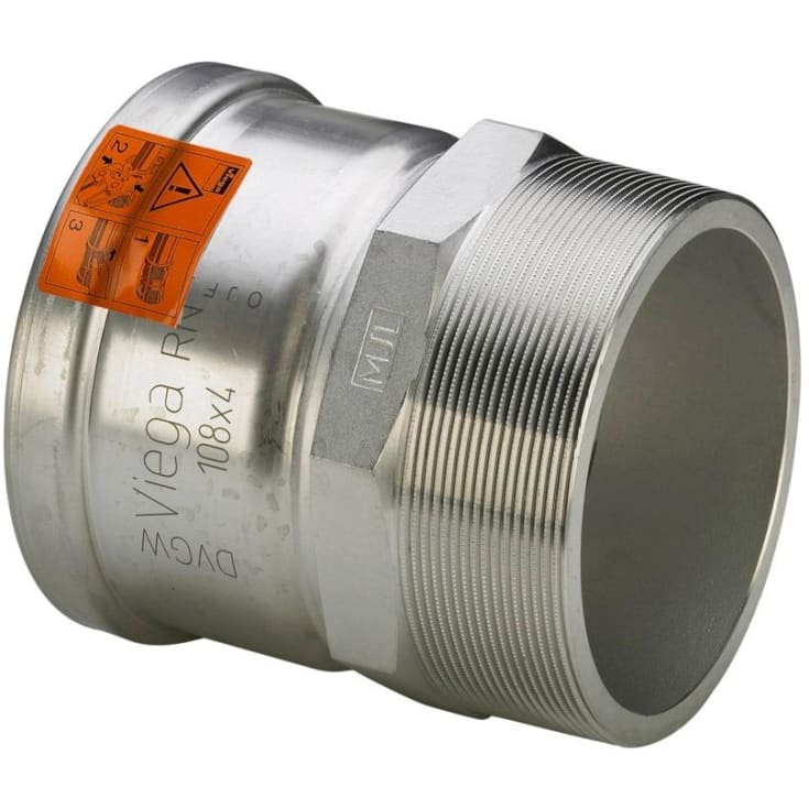 Viega Sanpress overgangsnippel til brugsvand 15 mm x 3/4" i rustfrit stål