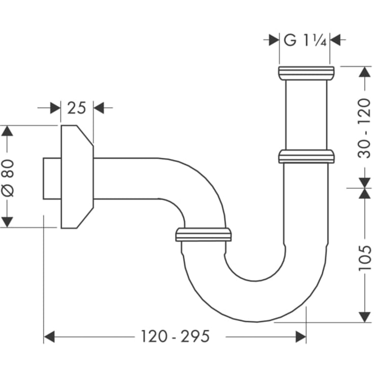 Hansgrohe vandlås, krom