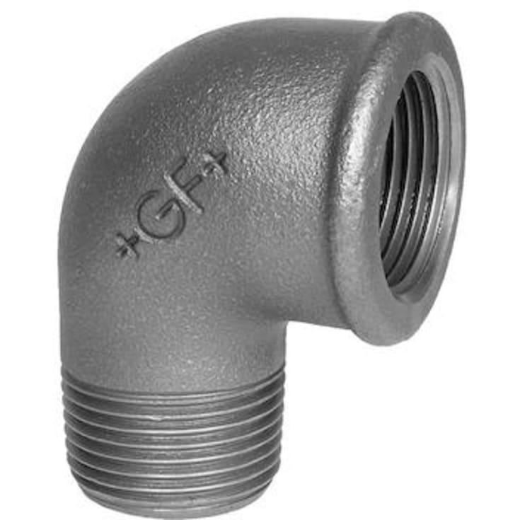 1/2" galvaniserad vinkel 90° in/utvändig gänga