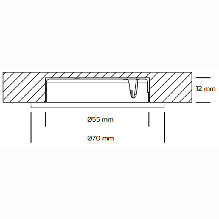 Nordtronic Gabriella 12 Ind/påbygningsspot 4W/930 LED, Børstet stål