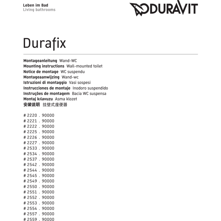 Duravit Starck 3 vägghängd toalett, vit