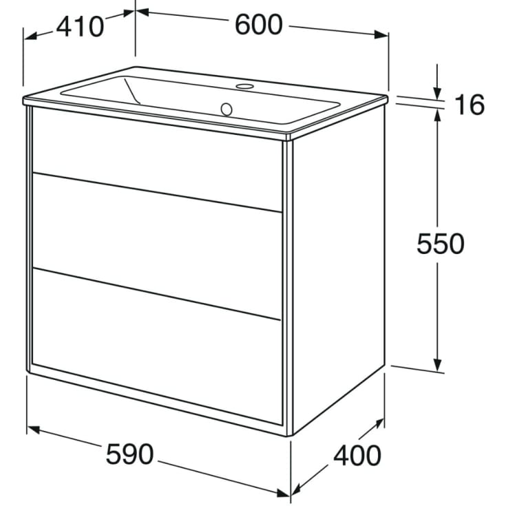 Gustavsberg Graphic møbelpakke, 60x41 cm, hvit