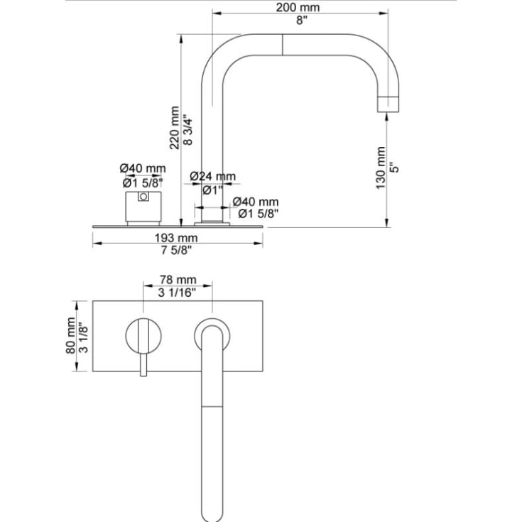 Vola BK5 kararmatur, børstet krom