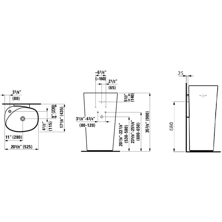 Laufen Palomba håndvask, 53x44 cm, hvid
