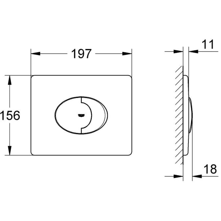 Grohe Skate Air betjeningsplade, hvid