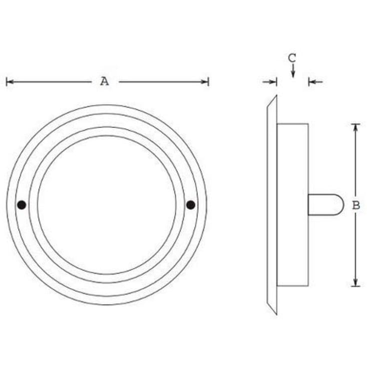 Duka tallerkenventil, Ø140 mm, hvid