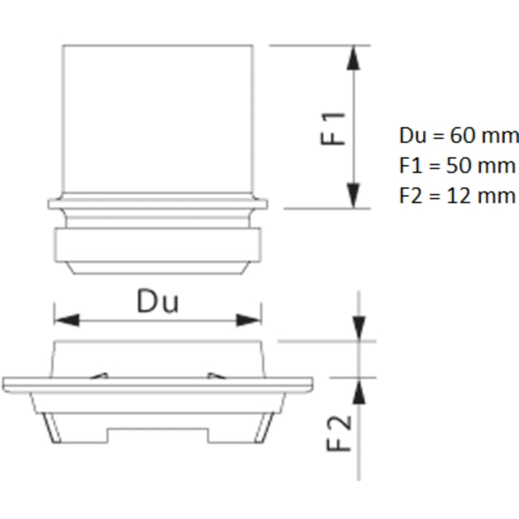 Wavin type 2 pladevægstilbehør t/koblingsdåse, 3-5 lag gips