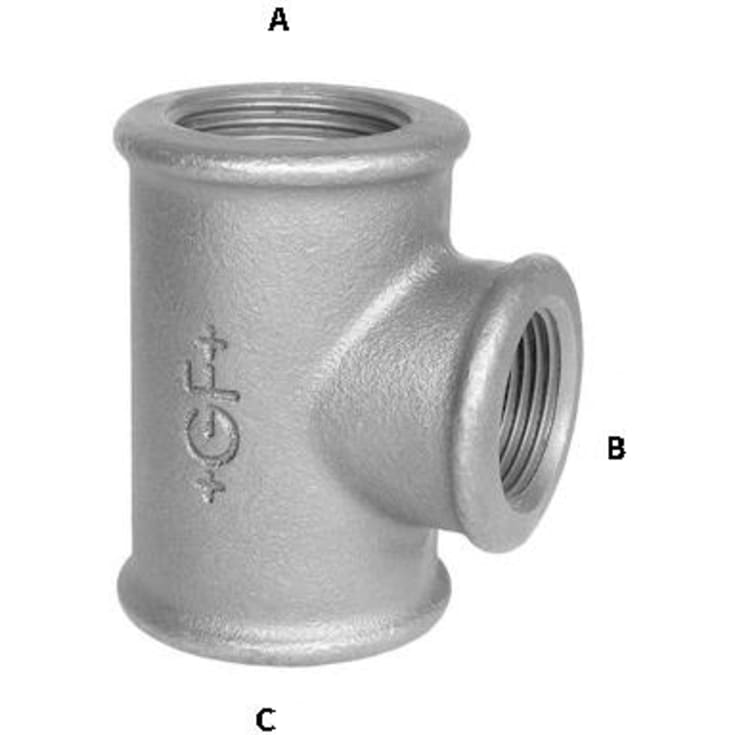 1" x 1/2" x 1" galvaniserat t-rör