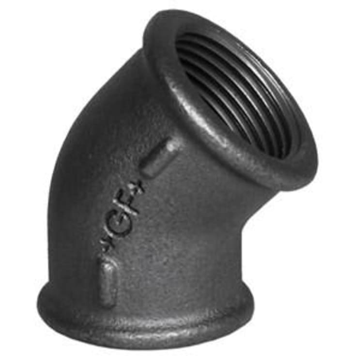 3/8" svart vinkel 45° invändig gänga