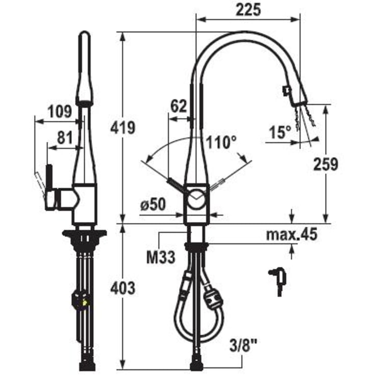 KWC Eve køkkenarmatur, krom