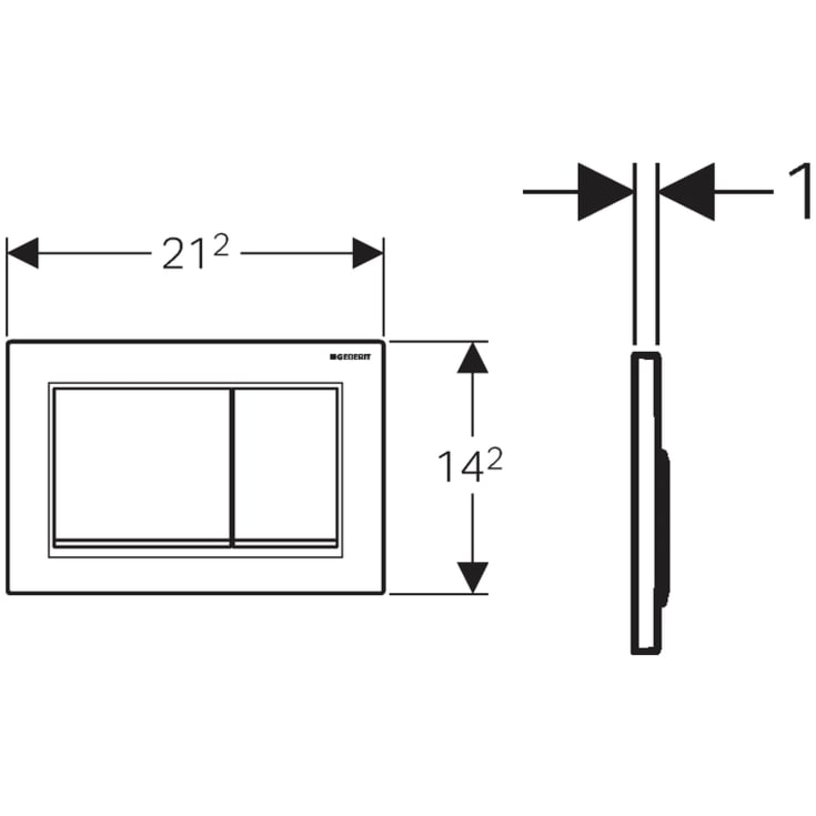 Geberit Omega 20 Round betjeningsplate, hvit/krom