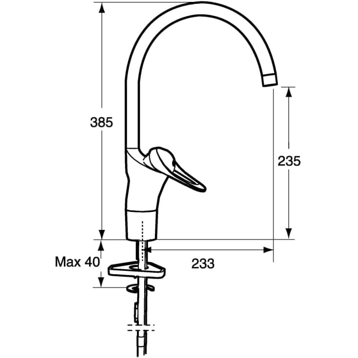 FM Mattsson 9000E II køkkenarmatur, krom