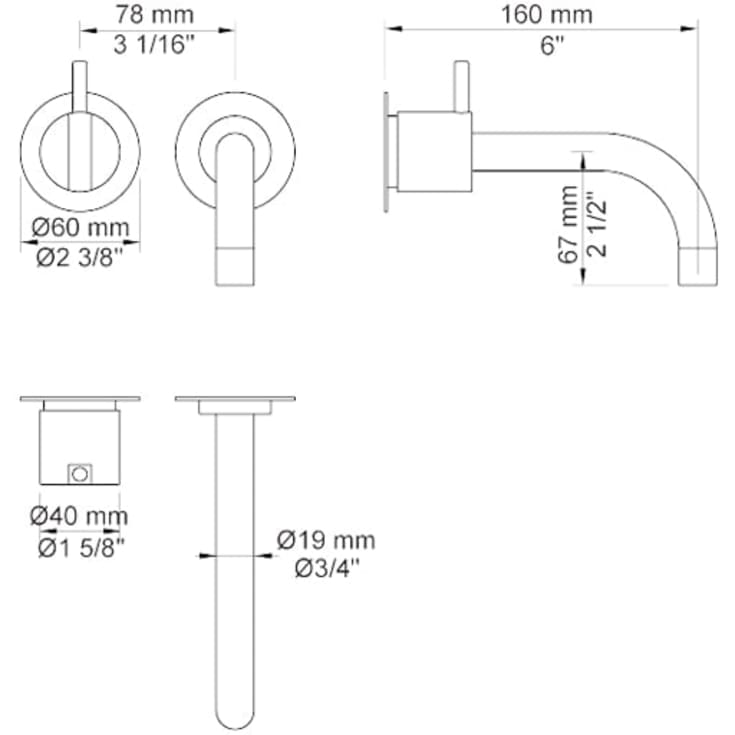 Vola 112 håndvaskarmatur, rustfrit stål