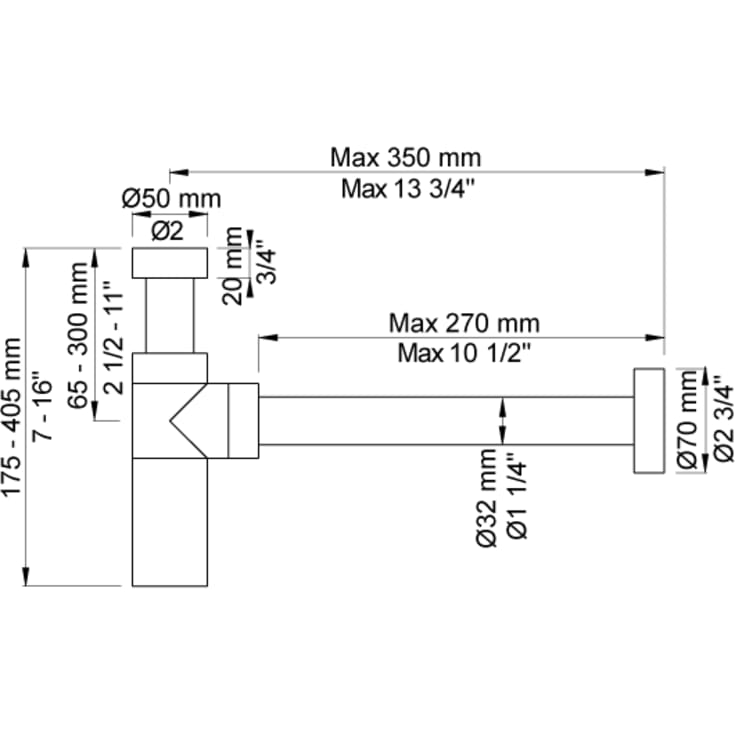 Vola A34 vannlås, rustfritt stål