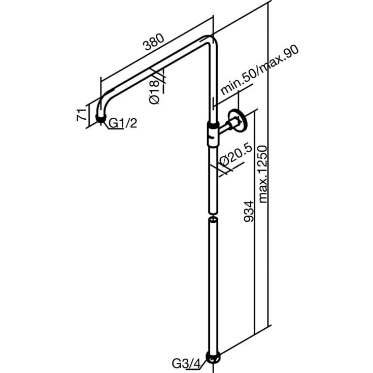 Damixa bruserør, krom