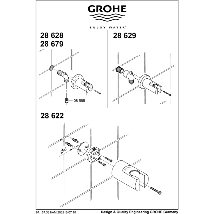 Grohe Relexa handduschhållare, krom