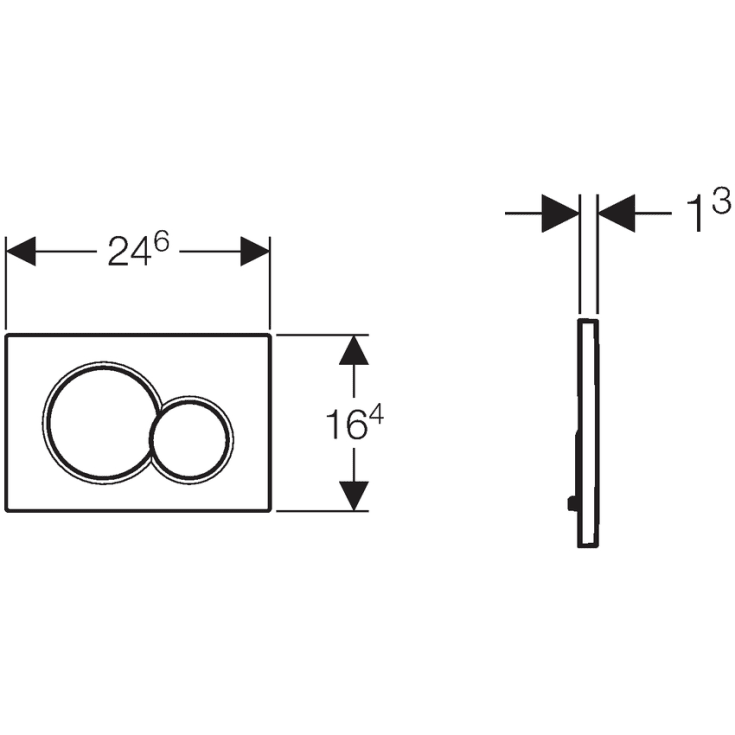 Geberit Sigma 01 Round betjeningsplate, krom