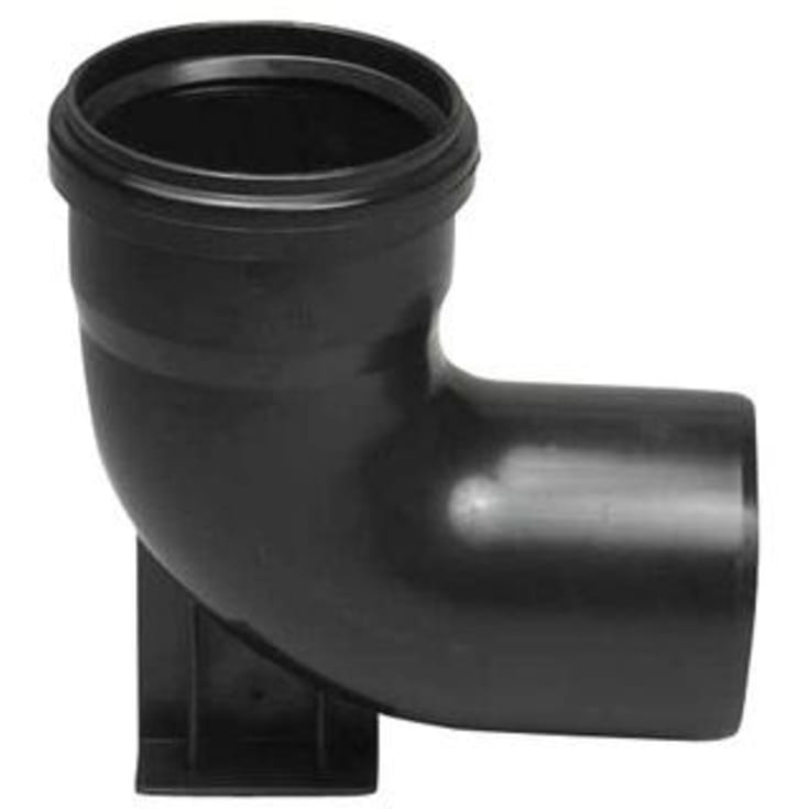 Purus Maxiflex PP-fodbøjning, Ø110 mm, 88°, kort model, sort