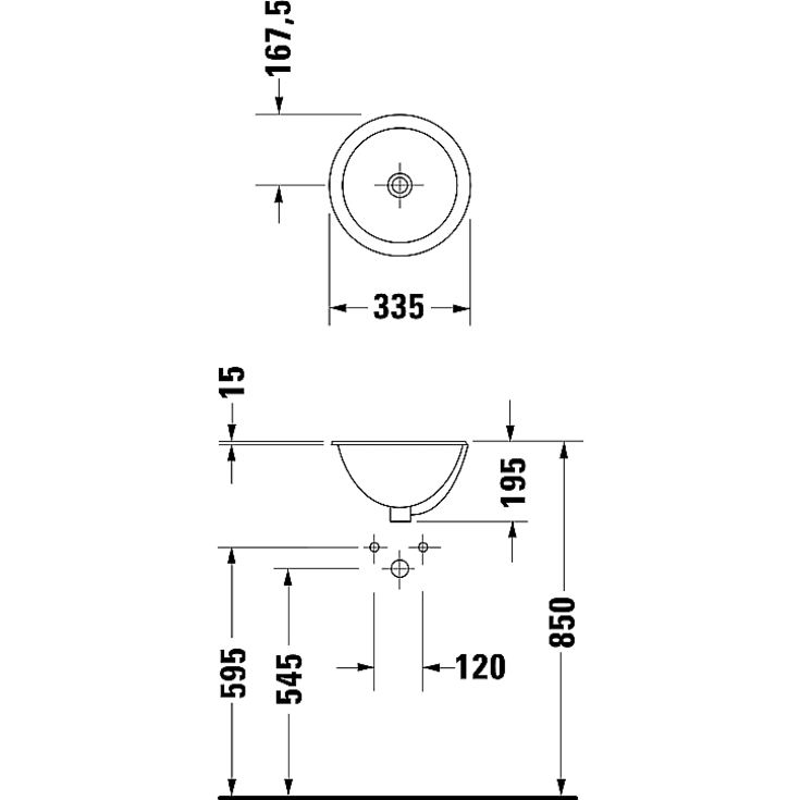 Duravit Architec Bali håndvask, Ø33,5 cm, hvid