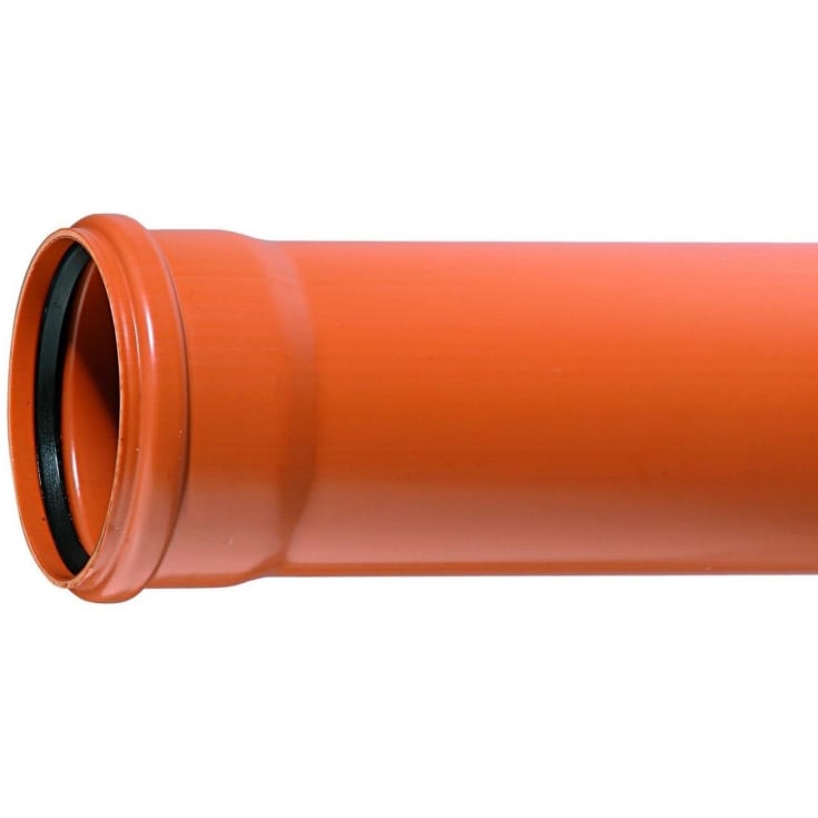 Ostendorf 110 x 2000 mm PVC-kloakrør m/mf., kl. N SN4, EN 13476