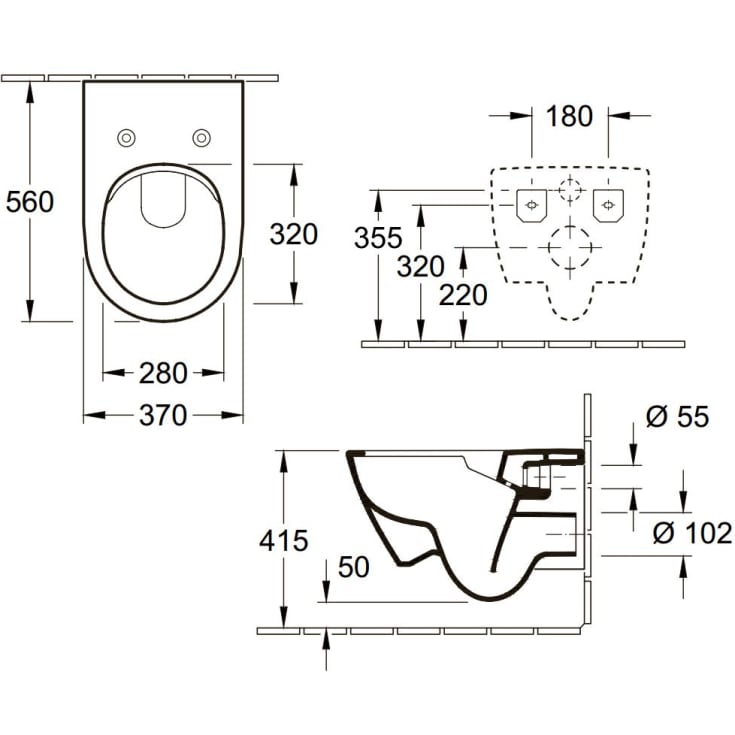 Villeroy & Boch Subway 2.0 vägghängd toalett, utan spolkant, rengöringsvänlig, vit