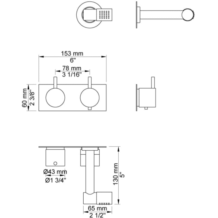Vola 5282 brusesæt, messing