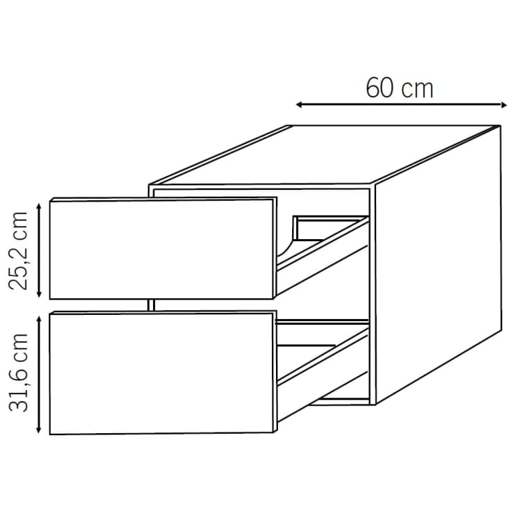Cassøe Front møbelsett m/skuffer, 101 cm, hvit