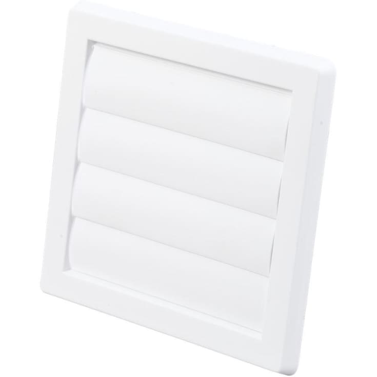 Duka lamellventil, Ø100 mm, 180x180 mm, hvit