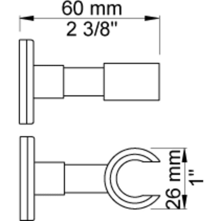 Vola T8 dusjholder, krom