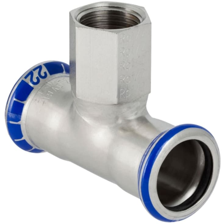 Geberit Mapress rustfri T-stykke t/brugsvand 22 x 1/2" x 22 mm